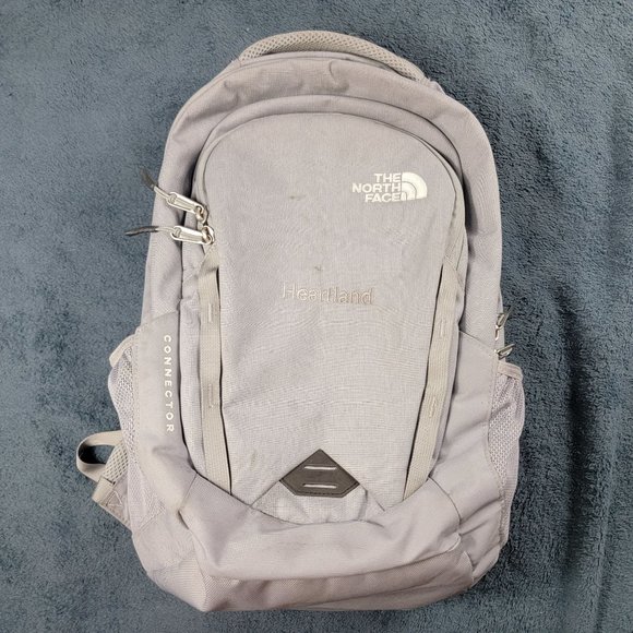The North Face Connector Backpack Silver Gray Laptop Hiking School Thick Padding - Picture 1 of 10